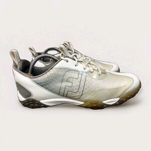 FootJoy Freestyle Mens Golf Shoes White Grey Spiked 57345 Size 8.5 M
